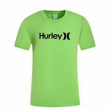 Load image into Gallery viewer, Summer New Men's Hurley Letter Print Round Neck Short Punk Sleeve T-shirt Black White