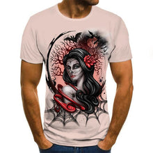 Load image into Gallery viewer, 2020 Mens horror T shirts Fashion New Summer Men's Short Sleeve T-shirt Casual 3D Zombie Print Rock Tshirt For Man Full Printed
