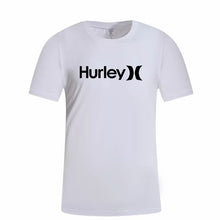 Load image into Gallery viewer, Summer New Men's Hurley Letter Print Round Neck Short Punk Sleeve T-shirt Black White
