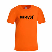 Load image into Gallery viewer, Summer New Men's Hurley Letter Print Round Neck Short Punk Sleeve T-shirt Black White
